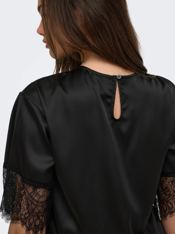 ONLINDONA 2/4 SATIN LACE TOP WVN - Image 4