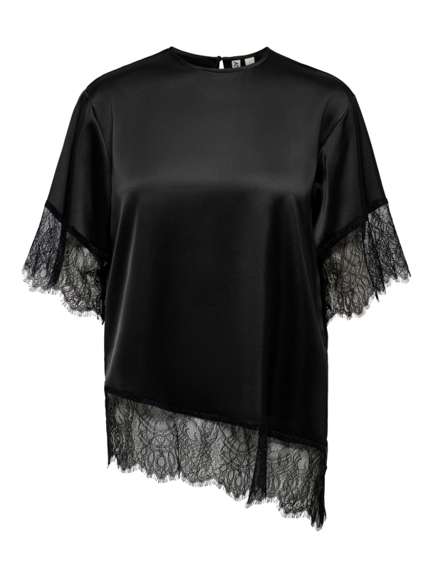 ONLINDONA 2/4 SATIN LACE TOP WVN - Image 1