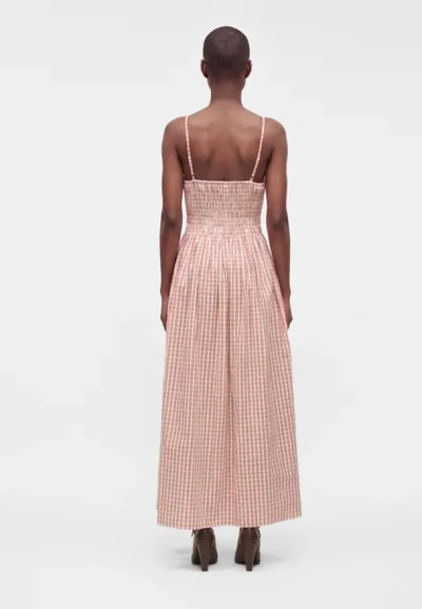 Laia Maxi Dress - Paloma Check-Cinnamon White - Image 2
