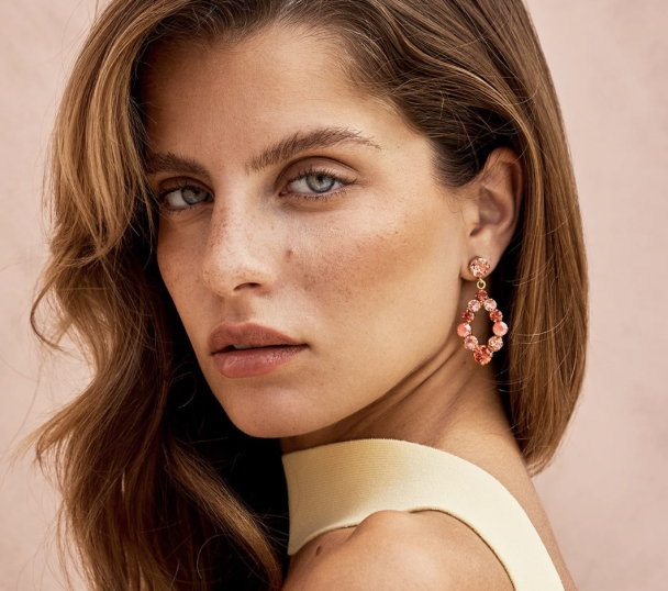Mini Delia Earrings - Light Coral Combo - Image 2