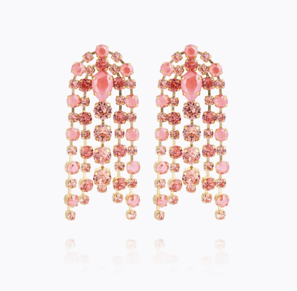 Cirelle Earrings Gold-Light Coral Combo
