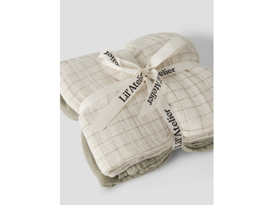 Muslinkluter 3pk, Moss Gray / Turtledove - Lil' Atelier