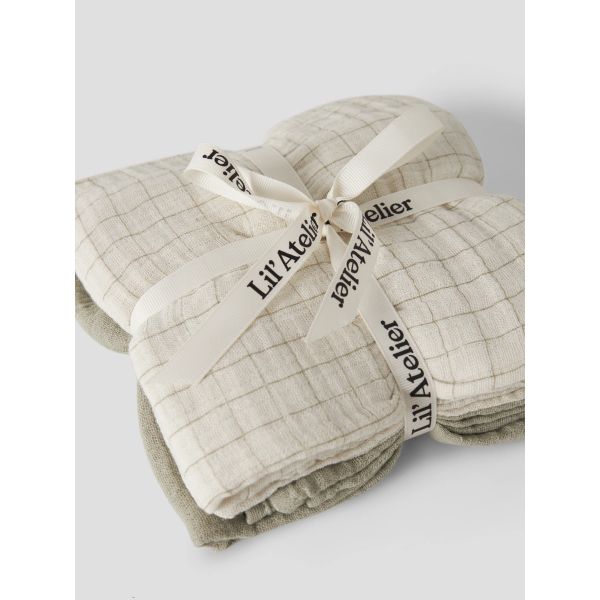 Muslinkluter 3pk, Moss Gray / Turtledove - Lil' Atelier