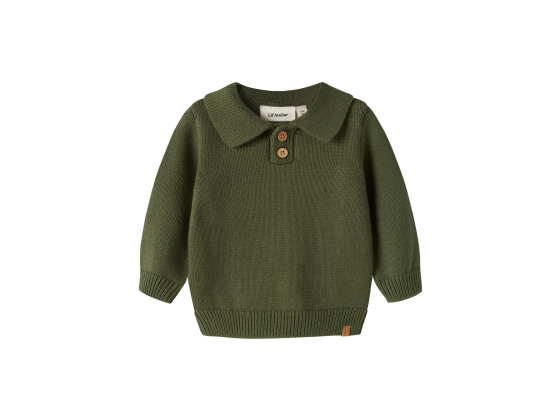 Olo Knit Polo Baby, Cypress - Lil' Atelier
