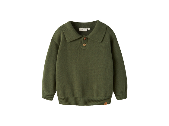 Olo Knit Polo, Cypress - Lil' Atelier