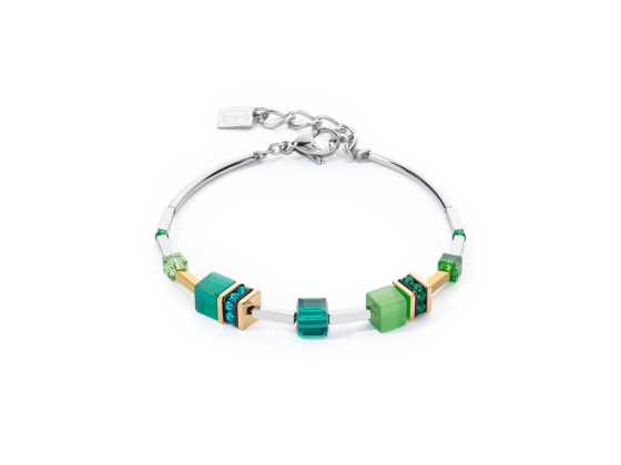 GEOCUBE Bracelet Iconic Lite Silver Tone Green Multi Stone