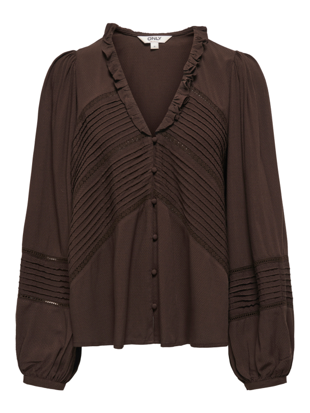 ONLEUGINA L/S V NECK DOBBY TOP CC WVN - Image 1