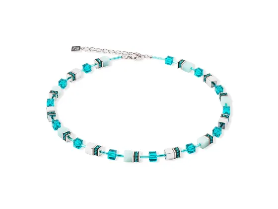 GEOCUBE Necklace Iconic Precious Silver & Green