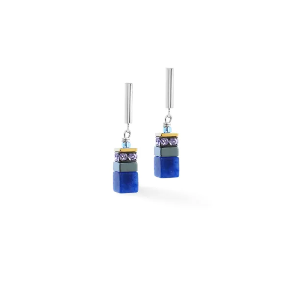 GeoCUBE Earrings Precious Motion Blue Moon Bicolour