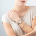 Silver Statement Watch Iconic Cube Apricot Moments 