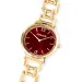 Round Statement Gold Watch Sparkling Festive Red 