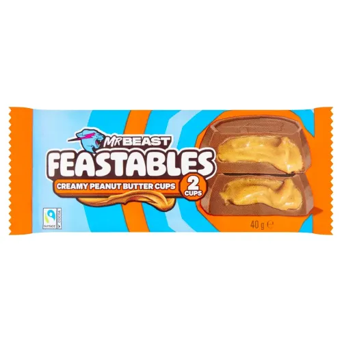 MR BEAST FEASTABLES 2 CREAMY PEANUT BUTTER CUPS 40g