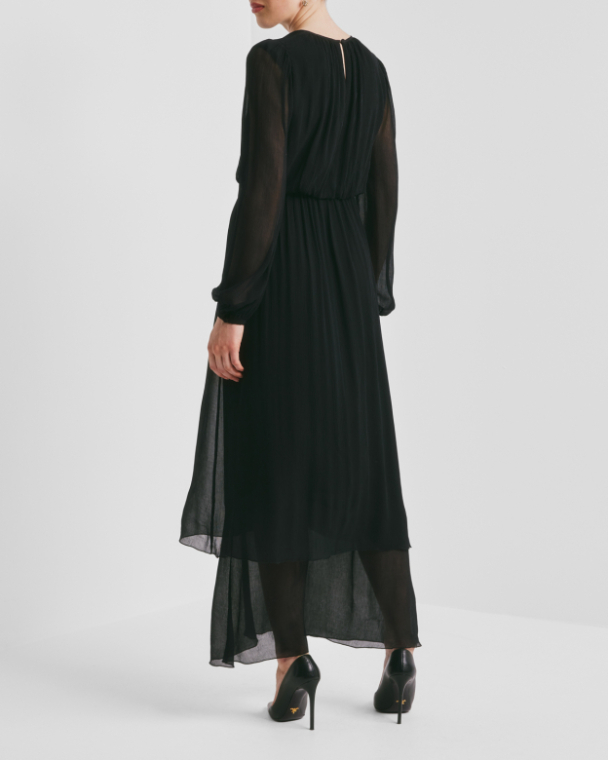 Chiffon Maxi Dress - Black - Image 3