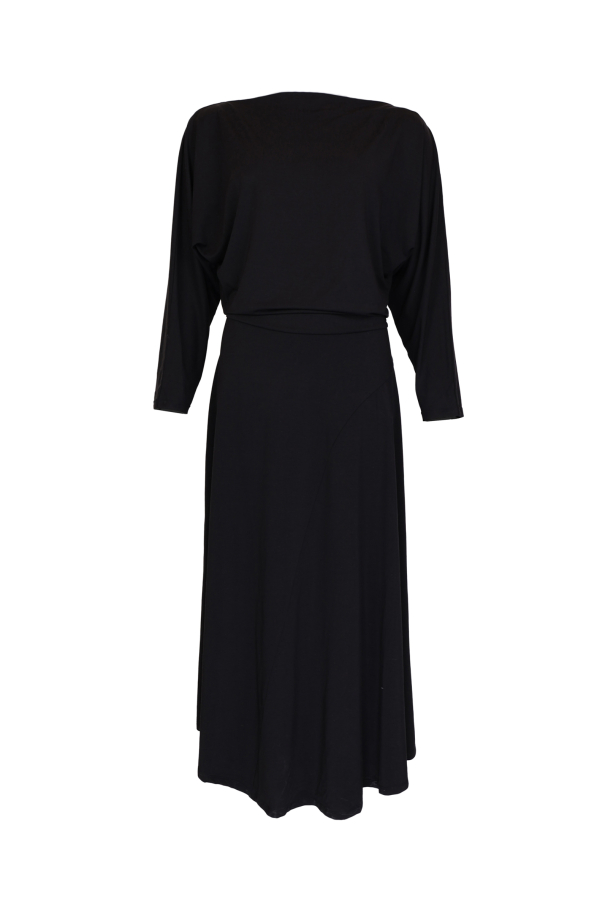 Jersey Boatneck Dress - Black - Image 2