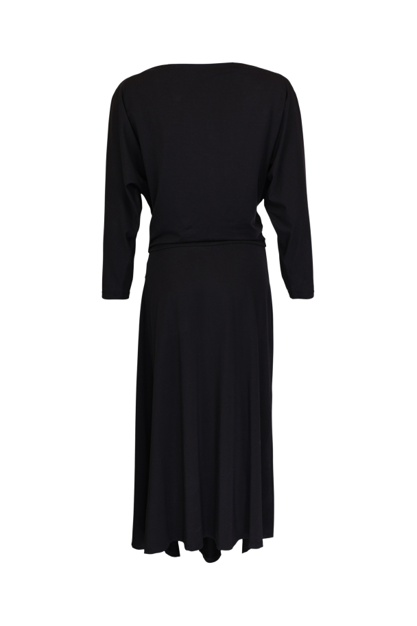 Jersey Boatneck Dress - Black - Image 1