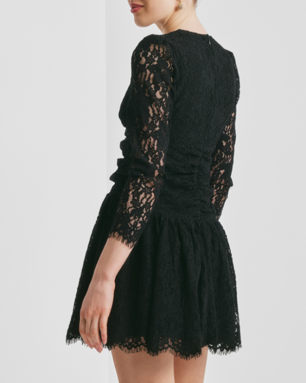 Lace Mini Dress - Black - Image 2