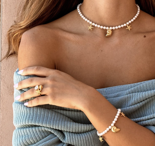 Ismara Necklace Gold-Pearl  - Image 2