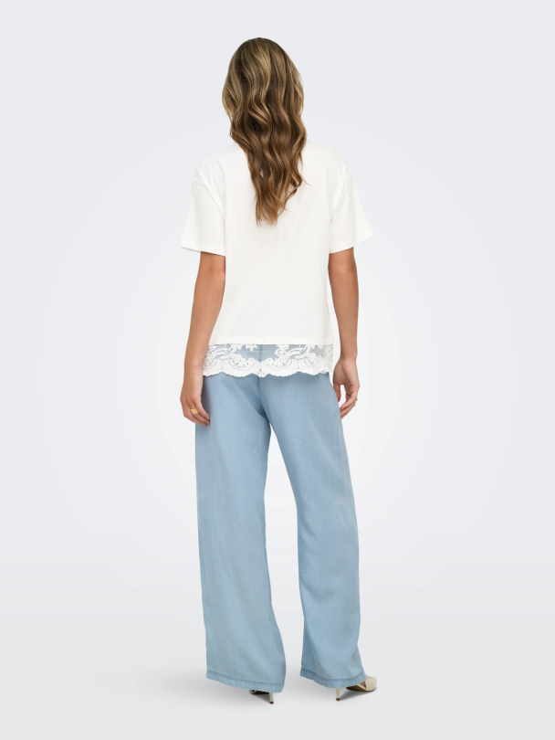 ONLVIVVI S/S LACE BOTTOM TOP JRS NOOS - Image 6