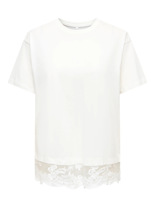 ONLVIVVI S/S LACE BOTTOM TOP JRS NOOS - Image 1