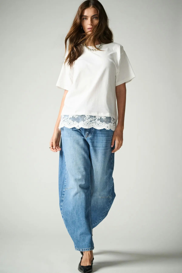 ONLVIVVI S/S LACE BOTTOM TOP JRS NOOS - Image 3