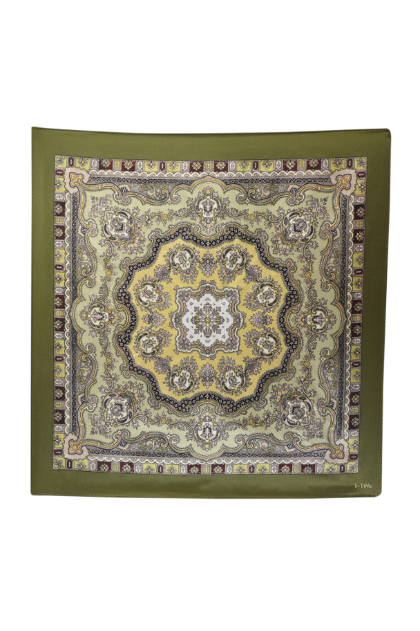 Silk Scarf 60x60 - Forest Paisely