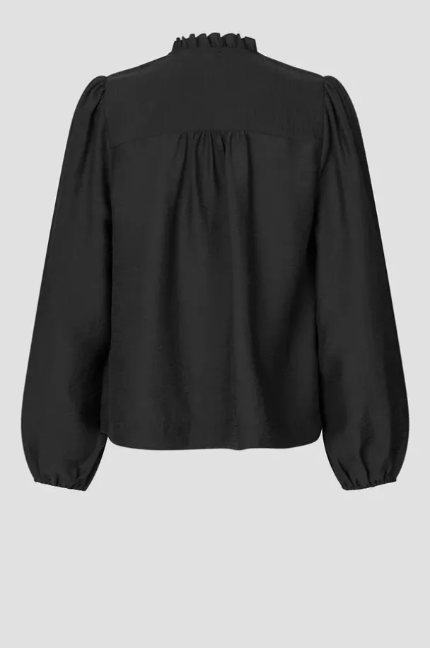 Rayna Frill Blouse - Black - Image 4