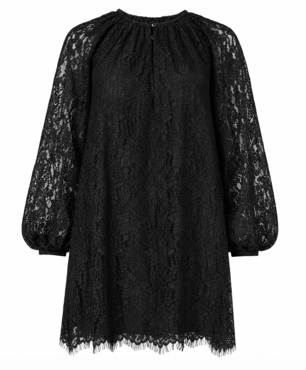 Lace Shift Dress - Black - Image 1