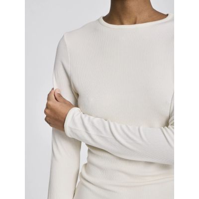 Linda L/S Viscose Stretchable Top Egret