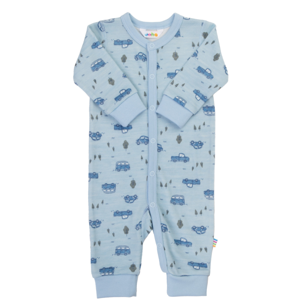 Jumpsuit Ull/Bambus - Lyseblå Cars