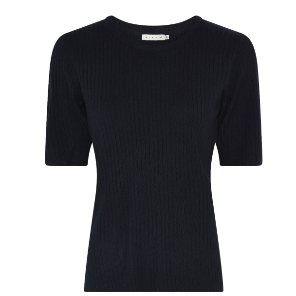 Topp Rib Rund Hals Marine