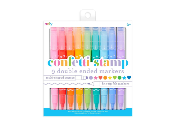 Confetti Stamp: Double-Ended Markers 9pk - OOLY