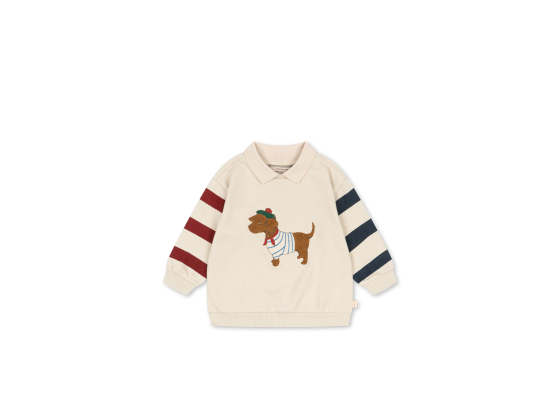 Spotty Sweat Shirt, Brown Rice - Konges Sl&oslash;jd