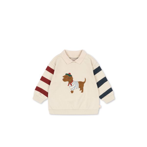 Spotty Sweat Shirt, Brown Rice - Konges Sl&oslash;jd
