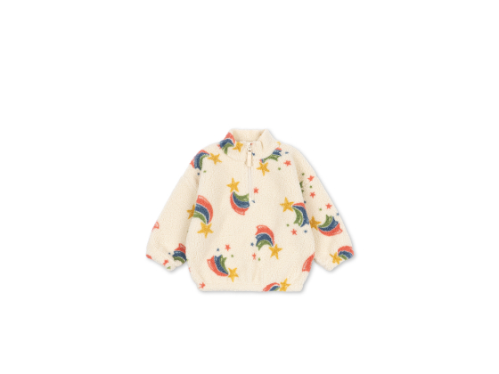 Jody Teddy Half Zip, Rainbow Star - Konges Sl&oslash;jd