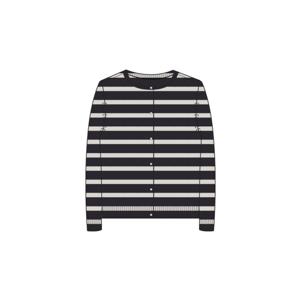 Carla stripe LS Cardigan Knit