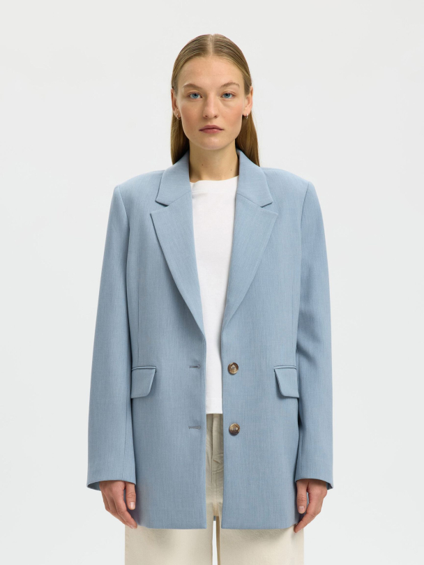 Rita Relaxed Blazer - Dusty Blue  - Image 1