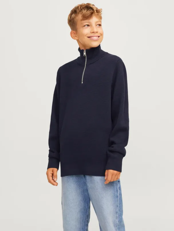 Milano stitch knit half zip - Image 1