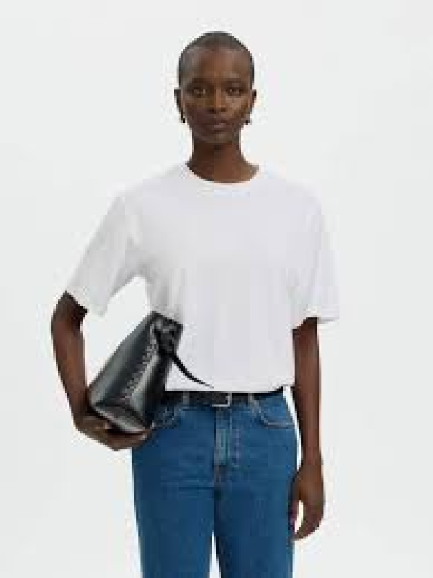 Ada Linen Blend Tee - Bright White  - Image 1