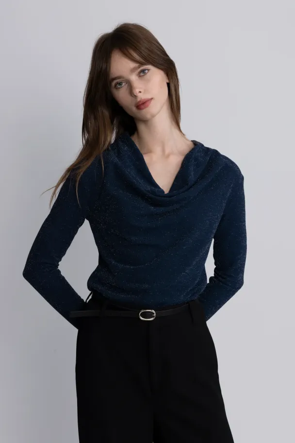 Sandra Cowl Neck Top - Key Largo  - Image 2