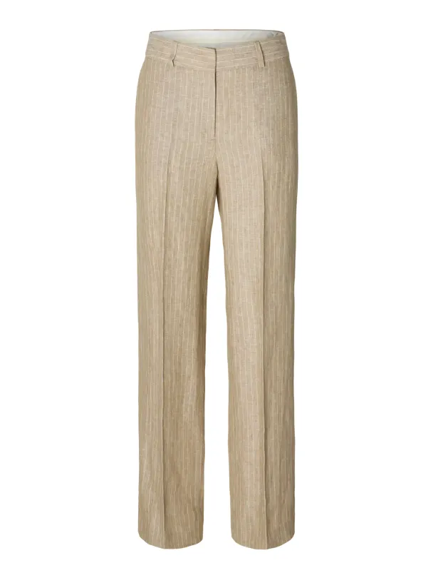 SELECTED WIDE IDA MW LINEN PANT - Image 3