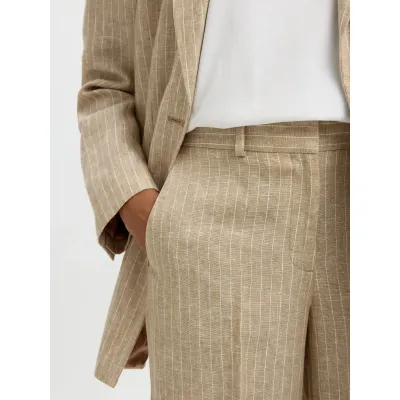 SELECTED WIDE IDA MW LINEN PANT