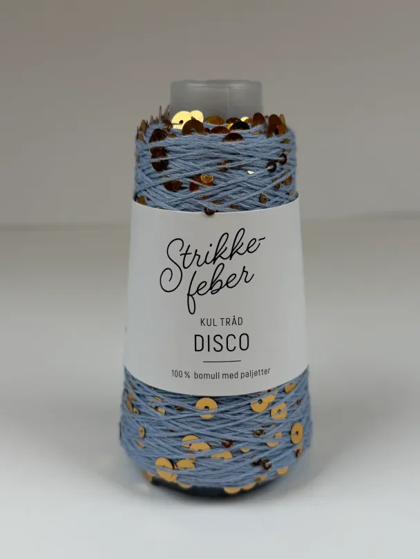 Strikkefeber - 1157 - Disco 50 g - Lys blå/ gull