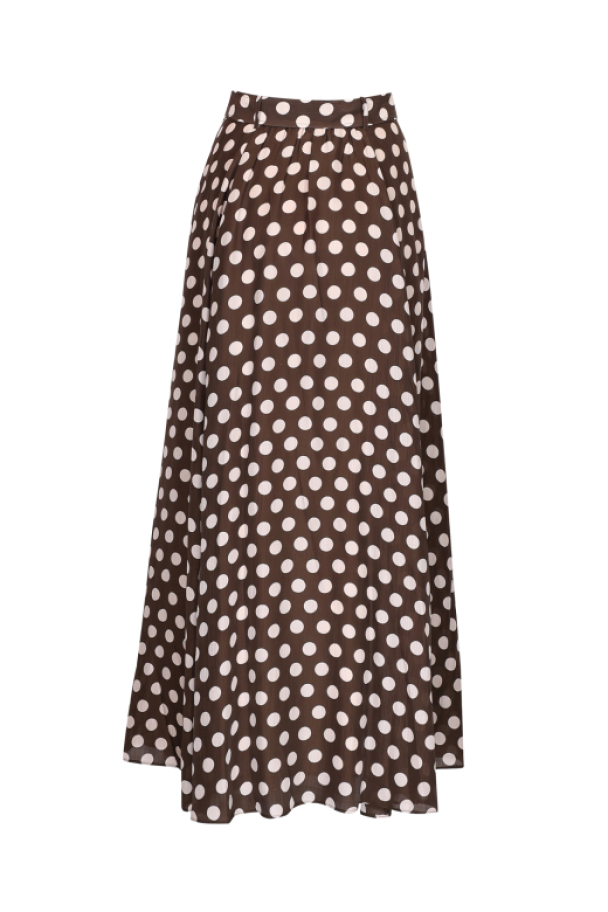 Striped Organza Maxi Skirt - Dots - Image 5