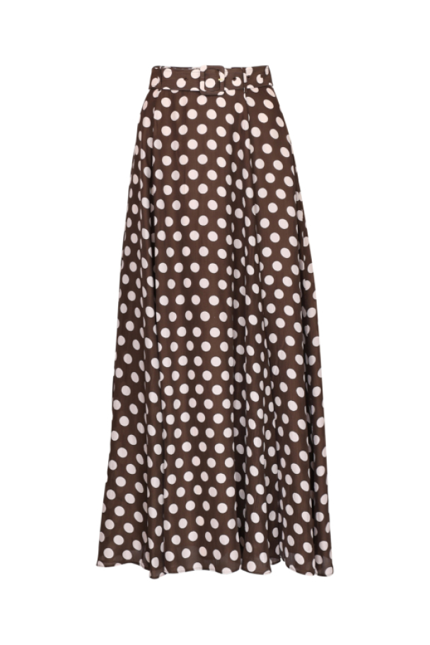 Striped Organza Maxi Skirt - Dots - Image 1