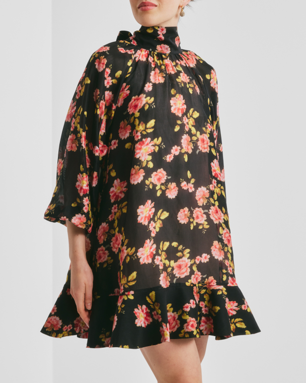 Striped Organza Shift Dress - Dots - Image 2