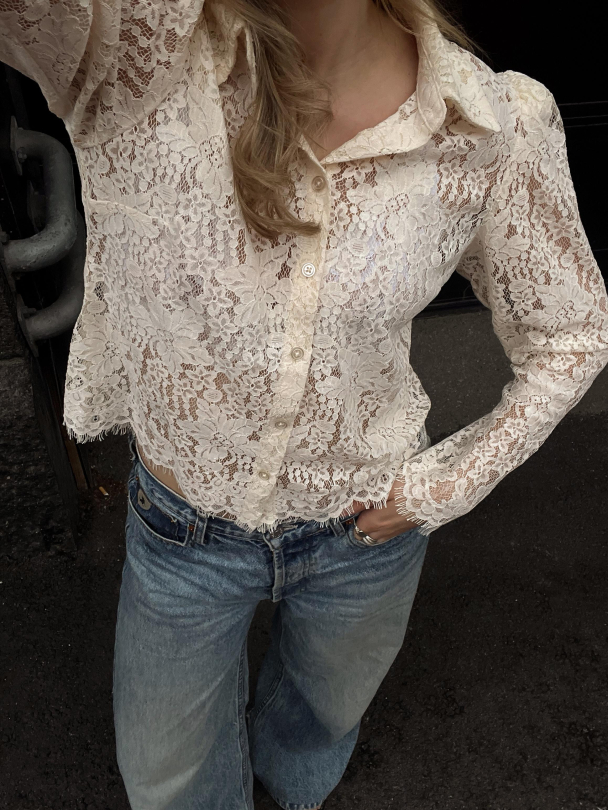 Lace Shirt - Vintage White - Image 5