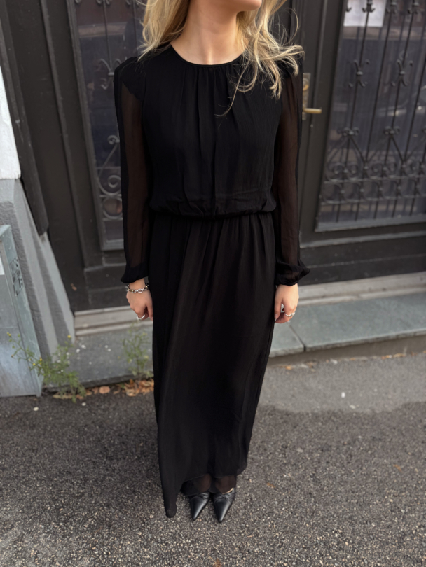 Chiffon Maxi Dress - Black - Image 5