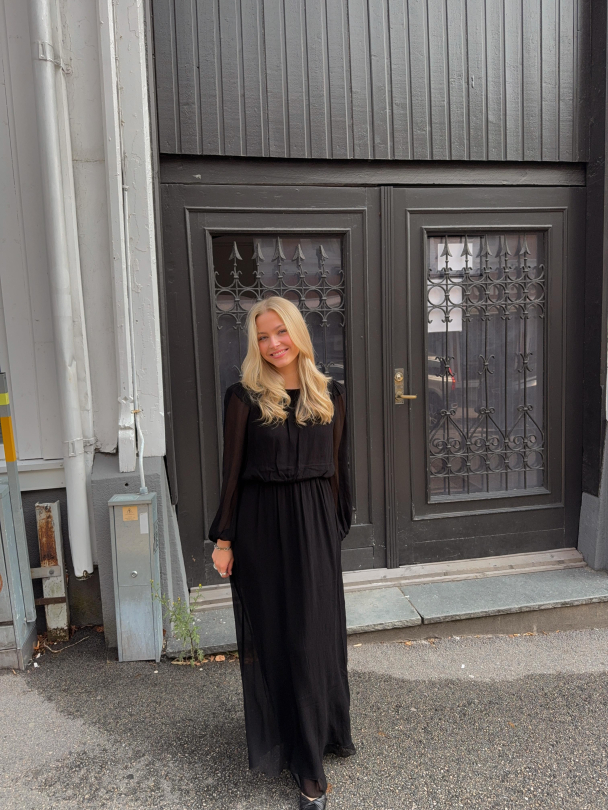 Chiffon Maxi Dress - Black - Image 4