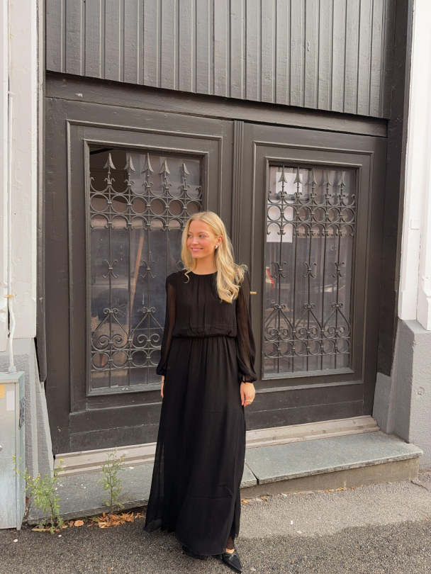 Chiffon Maxi Dress - Black - Image 1