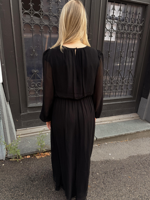 Chiffon Maxi Dress - Black - Image 6
